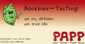 Bockbier-Tasting am 04. Oktober im Jules Papp